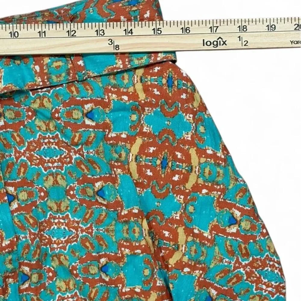 Moon River high waisted paisley belted shorts S